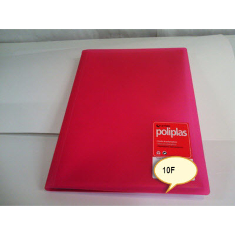 CARPETA ESCAPARATE FL POLIPLAS 10F TRANSPARENTE ROJO GRAFOPLAS 01430051