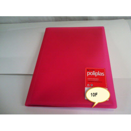 CARPETA ESCAPARATE FL POLIPLAS 10F TRANSPARENTE ROJO GRAFOPLAS 01430051