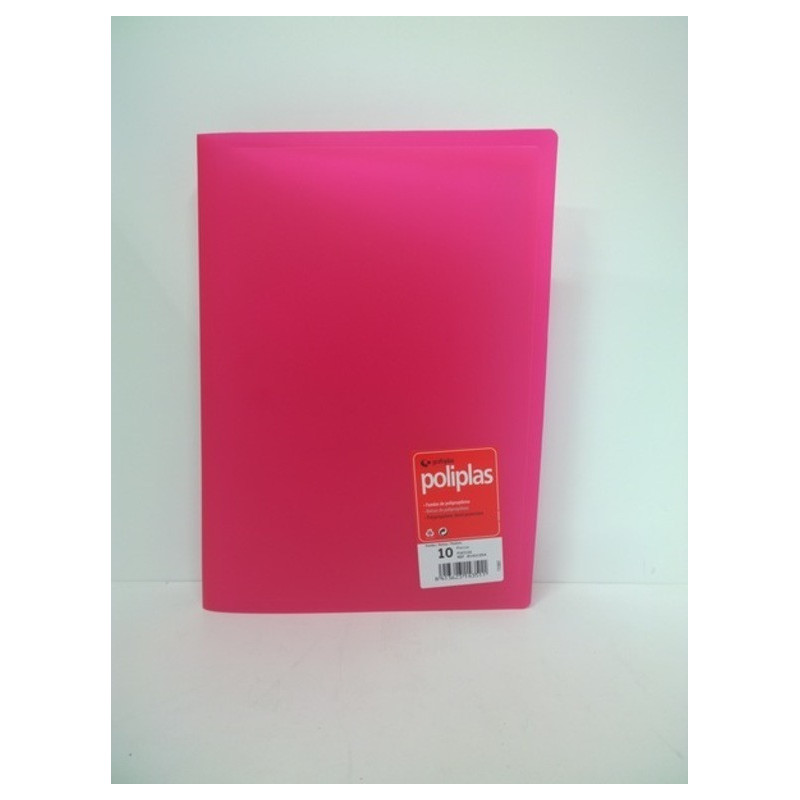 CARPETA ESCAPARATE FL POLIPLAS 10F TRANSPARENTE FUCSIA GRAFOPLAS 1431254