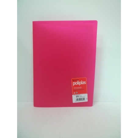 CARPETA ESCAPARATE FL POLIPLAS 10F TRANSPARENTE FUCSIA GRAFOPLAS 1431254