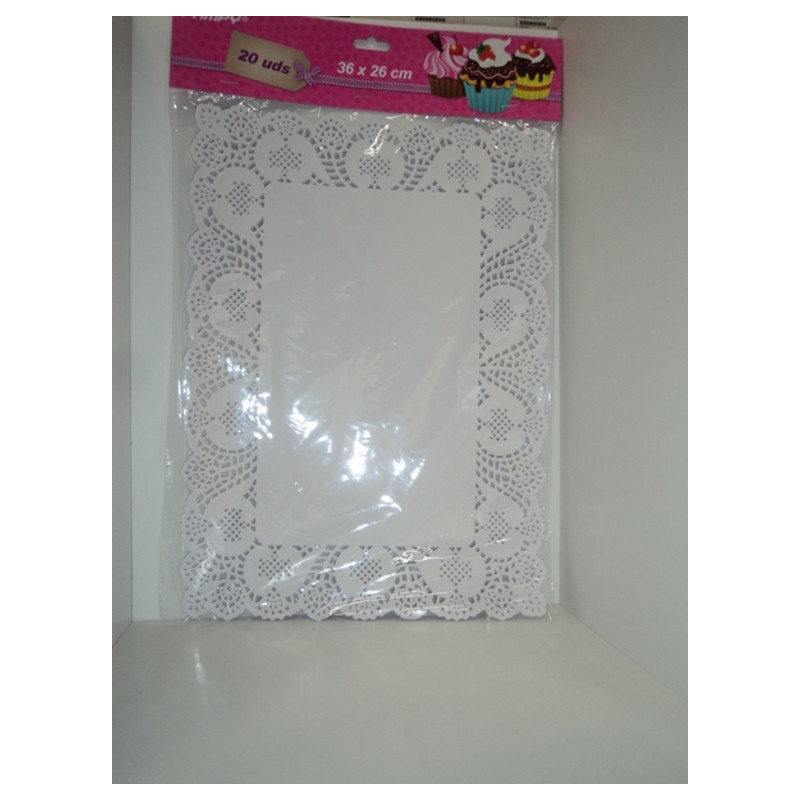 BLONDA REPOSTERIA RECTANGULAR 36*26CM BLANCA PTE 20U PAMPY POESSA 321598