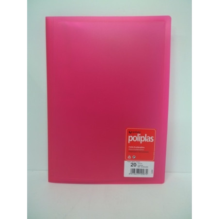 CARPETA ESCAPARATE FL POLIPLAS 20F TRANSPARENTE FUCSIA GRAFOPLAS 1451254