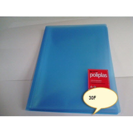 CARPETA ESCAPARATE FL POLIPLAS 30F TRANSPARENTE AZUL GRAFOPLAS 1471230