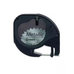 CINTA ROTULAR DYMO TAG 12MM*4M METAL NE/VE 91209