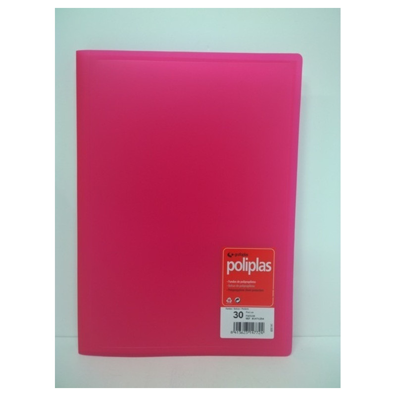 CARPETA ESCAPARATE FL POLIPLAS 30F TRANSPARENTE FUCSIA GRAFOPLAS 1471254