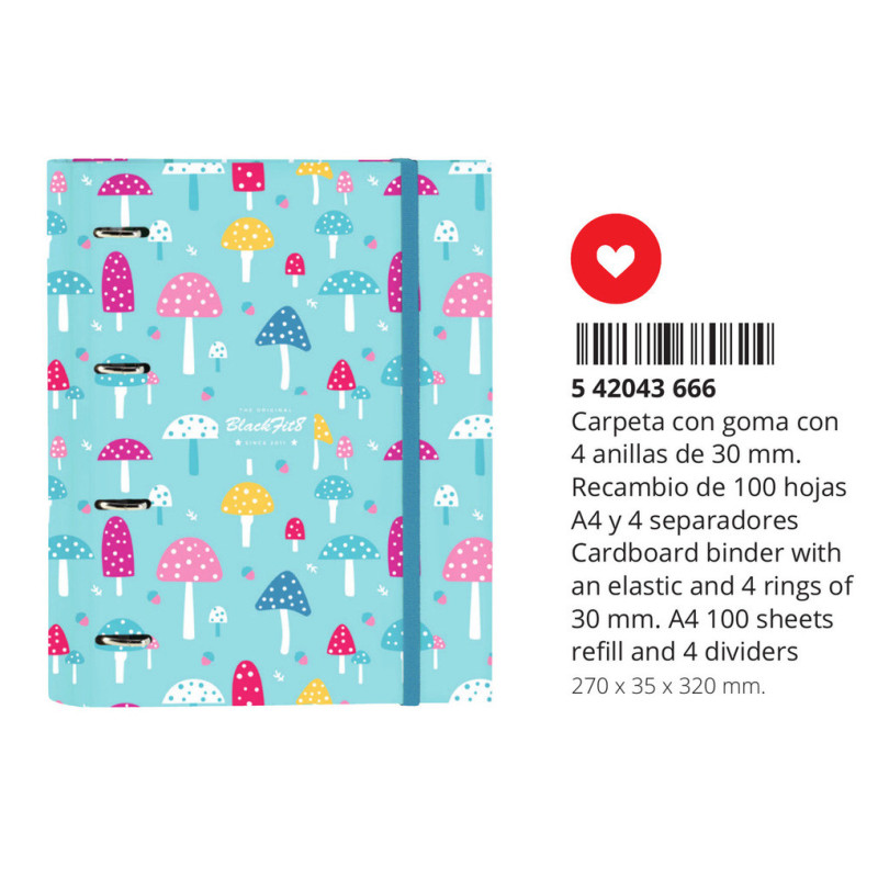 CARPEBLOC DEC A4 4A 30 C/RECAMBIO BLACKFIT8 "MUSHROOMS" SAFTA21 ENERO 542043666