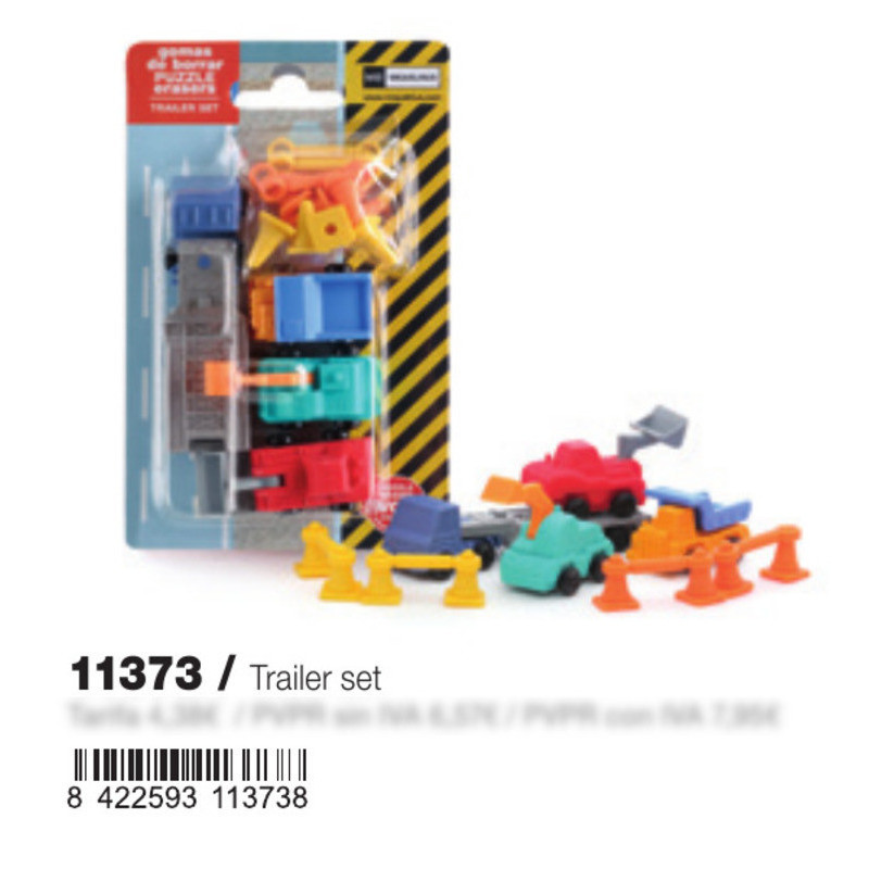 BORRADOR DECORADO MIQUELRIUS 7 GOMAS SURTIDOS TRAILER SET 11373