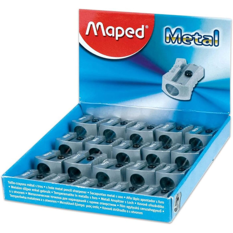 SACAPUNTAS MAPED METAL CUÑA SENCILLO CAJA 20U 506600