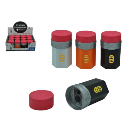 SACAPUNTAS REGALPAP AFILA BORRA DEPOSITO DOBLE USO TRASERA LAPIZ C/12U 4904 ^