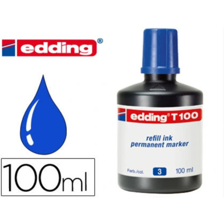 TINTA EDDING T-100 FRASCO 100 ML AZUL