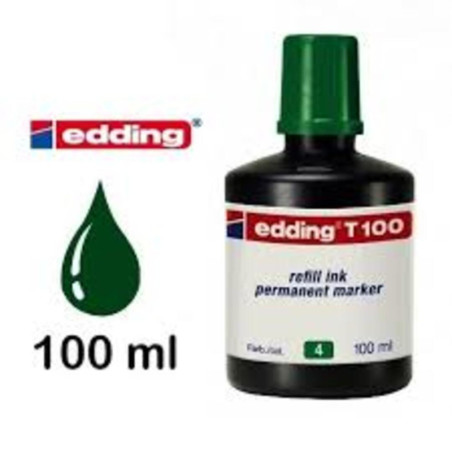 TINTA EDDING T-100 FRASCO 100 ML VERDE