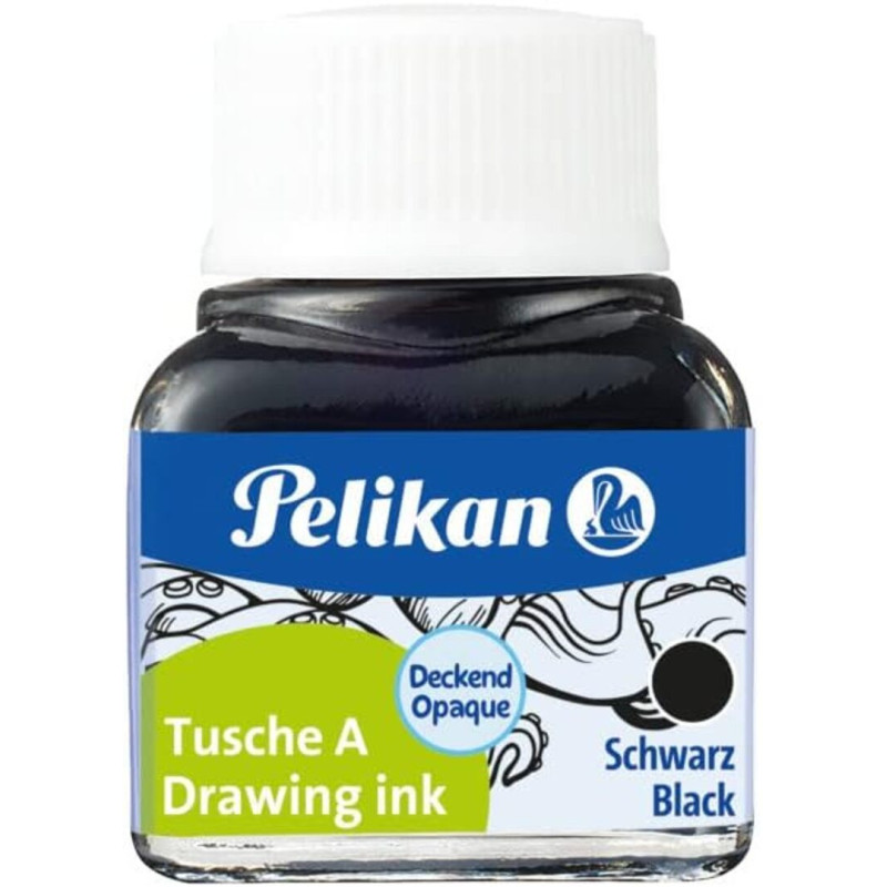 TINTA CHINA PELIKAN 523 FRASCO NEGRO Nº17