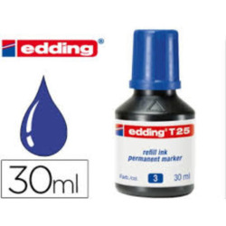 TINTA EDDING T-25 FRASCO 25 ML AZUL