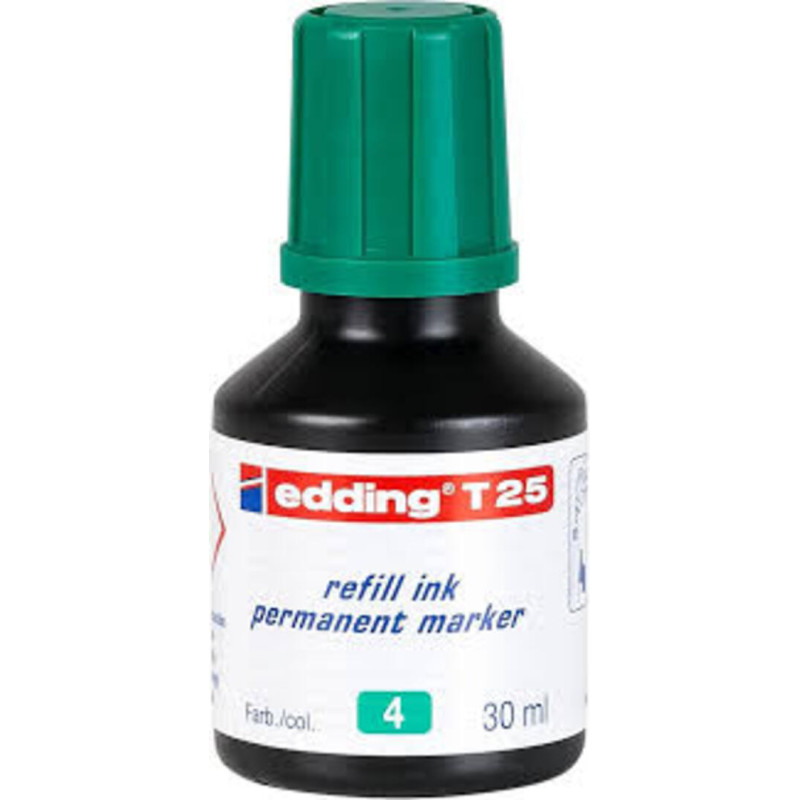 TINTA EDDING T-25 FRASCO 25 ML VERDE
