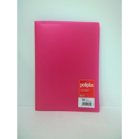 CARPETA ESCAPARATE FL POLIPLAS 50F TRANSPARENTE FUCSIA GRAFOPLAS