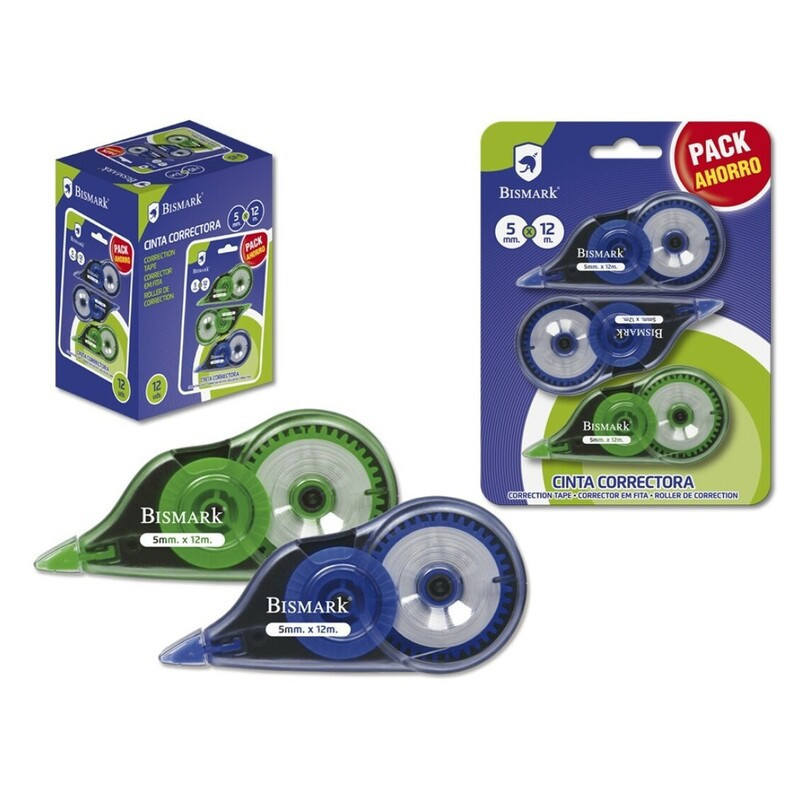 CORRECTOR MAQUINA BISMARK 5MM*12M PACK 3U PACK AHORRO C/12U POESSA 328210