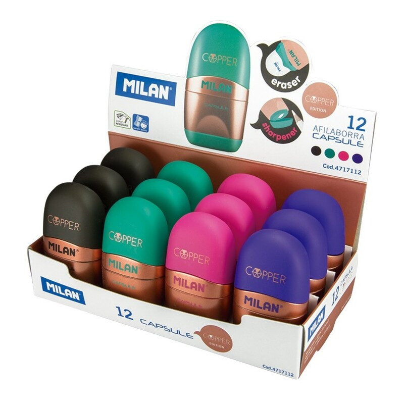 SACAPUNTAS MILAN AFILA BORRA CAPSULE COPPER OVAL C/12U 4717112