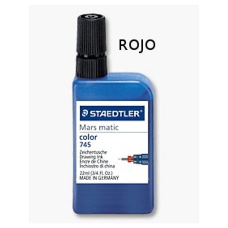 TINTA CHINA STAEDTLER FRASCO 23ML ROJO ^