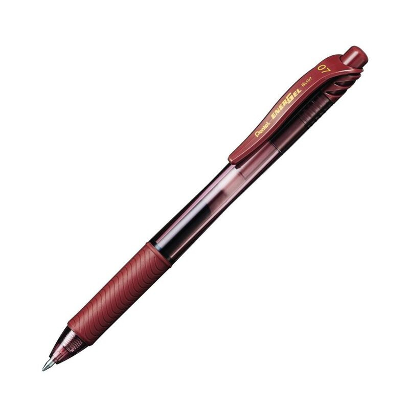 ROTULADOR PENTEL ENERGELX 0,7MM RETRACTIL MARRON C/12U BL107-E
