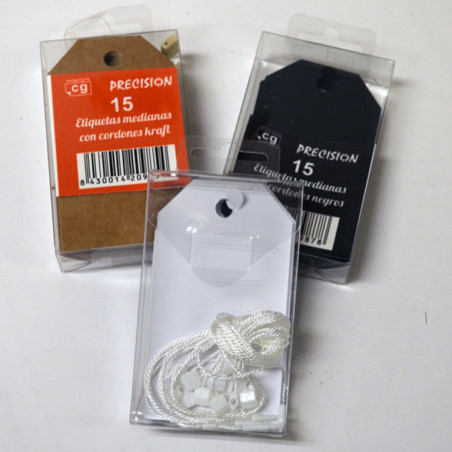 ETIQUETAS PRECISION COLGANTE 810 50*90 MEDIANA NEGRA CUADRADA C/15U