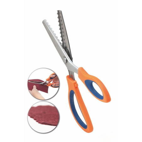 TIJERA ESCOLAR DENTADA ONDAS PARA FIELTRO 24CM FAIBO 7640B-5