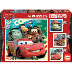 4 PUZZLES DE 12 A 25 PIEZAS CARS "LET'S RACE" SAFTA23 ENERO 14942