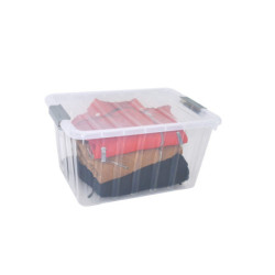 CAJA ALMACENAJE APILABLE CON TAPA 32 L. 360X420X300 MM CRISTAL ARCHIVO 2000
