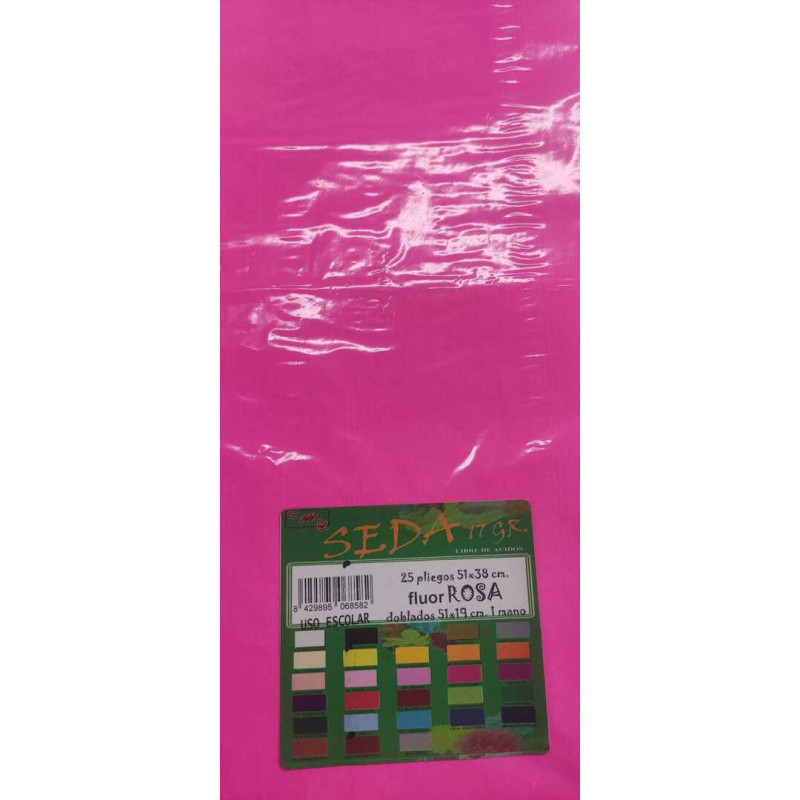 PAPEL SEDA FLUOR ROSA 51*38 BOLSA 25H CNSL 6858