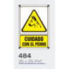 LETRERO PVC CUIDADO CON EL PERRO 35*25 MOD 484