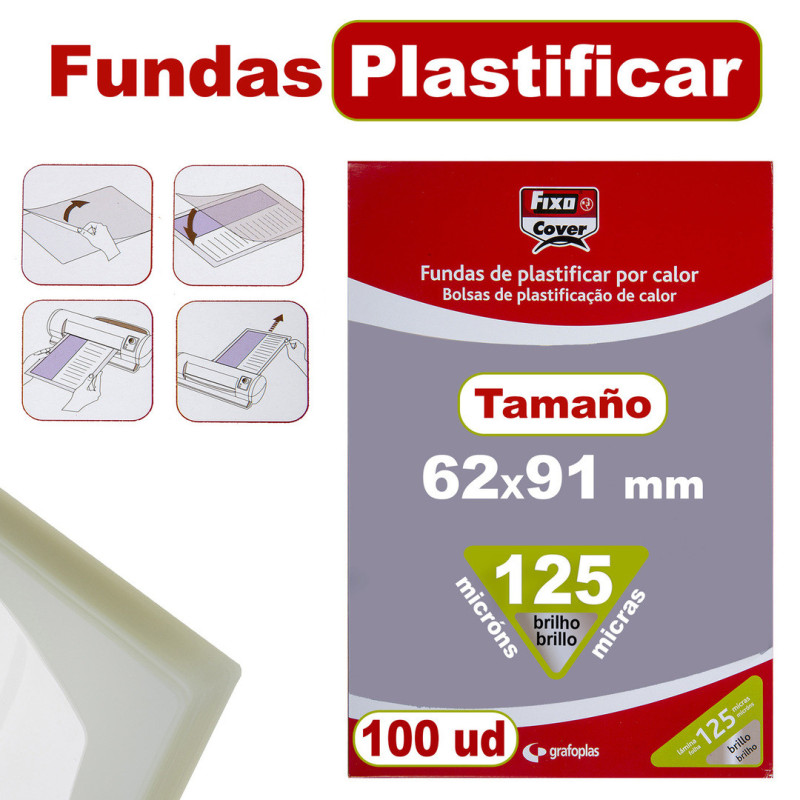 FUNDA PLASTIFICAR  62*91 125M C/100U GRAFOPLAS 01 02 17 00