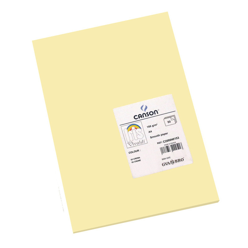 CARTULINA CANSON GUARRO IRIS A-4 CREMA 02 PTE 50U 200040153