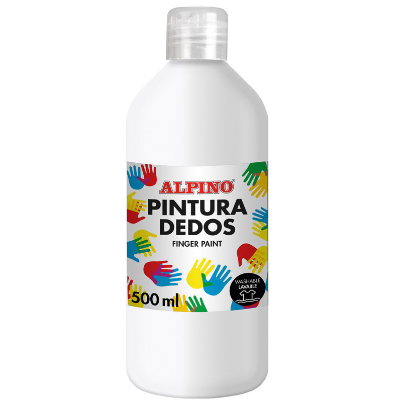 PINTURA DE DEDOS BOTELLA 500 ML BLANCO MASATS