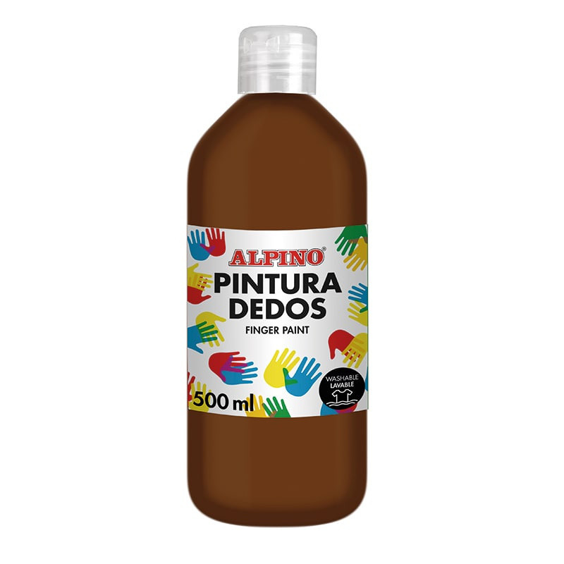 PINTURA DE DEDOS BOTELLA 500 ML MARRON MASATS