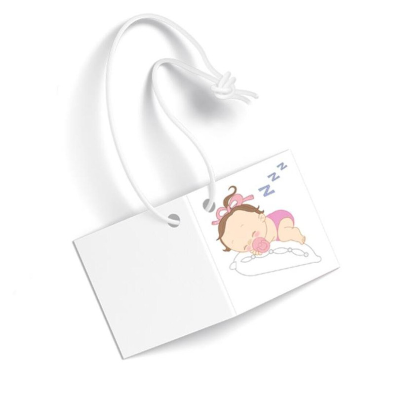 ETIQUETA DETALLE NACIMIENTO ARGUVAL NIÑA DURMIENDO ROSA PTE/90U 40910