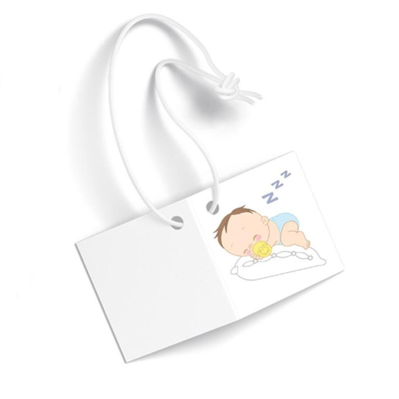 ETIQUETA DETALLE NACIMIENTO ARGUVAL NIÑO DURMIENDO AZUL PTE/90U 40911