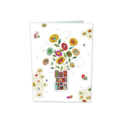 TARJETA FELICITACION JARRON FLORES TURNOWSKI 46782 UNIDAD ARGU