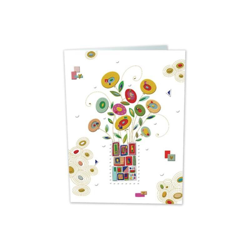 TARJETA FELICITACION JARRON FLORES TURNOWSKI 46782 UNIDAD ARGU