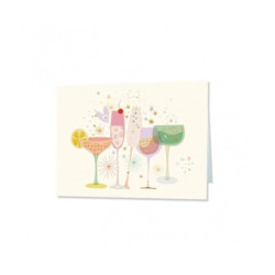 TARJETA FELICITACION COPAS COCTEL TURNOWSKI 47877 UNIDAD ARGU