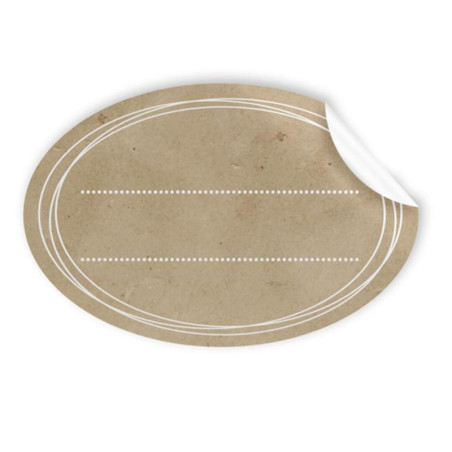 ETIQUETAS FELICIDADES ARGU KRAFT OVALADO 48005 250U