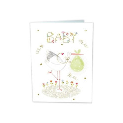 TARJETA FELICITACION CIGÜEÑA BABY TURNOWSKI 48347 UNIDAD ARGU