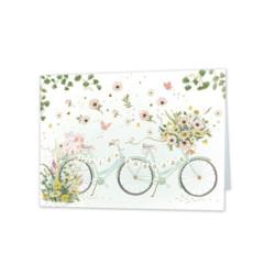 TARJETA FELICITACION BICICLETAS RECIEN CASADOS TURNOWSKI 48348 UNIDAD ARGU