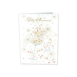 TARJETA FELICITACION COPAS FELIZ ANIVERSARIO TURNOWSKI 48350 UNIDAD ARGU