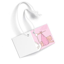 ETIQUETA DETALLE NACIMIENTO ARGUVAL NIÑA CIGÜEÑA ROSA PTE/90U 38348