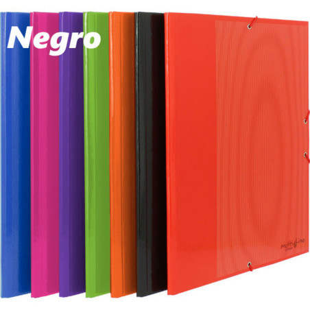 CARPETA GOMAS SOLAPAS FOLIO GRAFOPLAS MULTILINE CARTON RIGIDO NEGRO 01225110