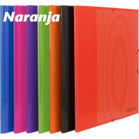 CARPETA GOMAS SOLAPAS FOLIO GRAFOPLAS MULTILINE CARTON RIGIDO NARANJA 01225152