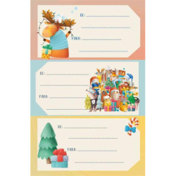 BLISTER 9 ETIQUETAS NAVIDAD NOMBRE RENO ARGU 46041 UNIDAD