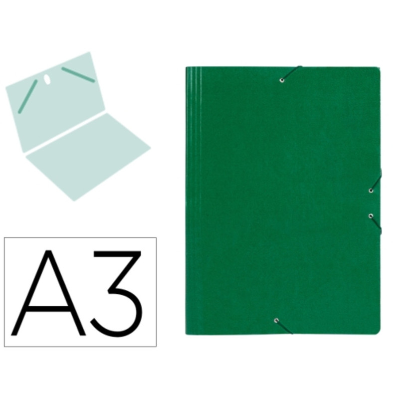 CARPETA DIBUJO GOMAS A-3 37*51 GOFRADO VERDE ESLA