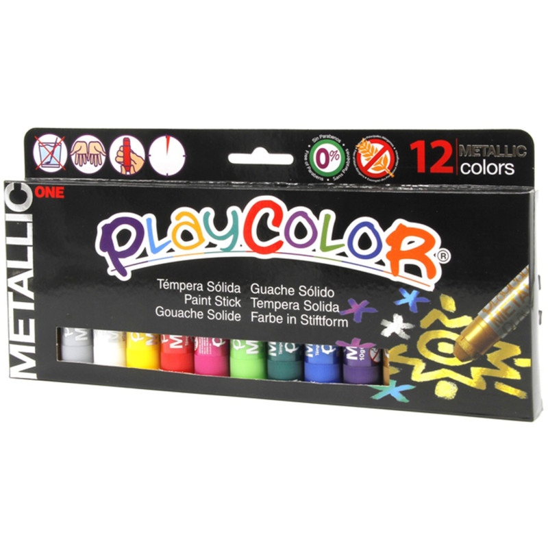 TEMPERA SOLIDA METALICA 5G 12 UDS POCKET SURTIDOS PLAYCOLOR