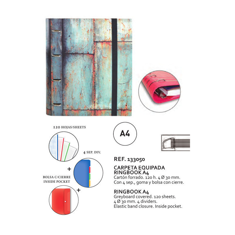 CARPEBLOC DEC RINGBOOK 4A A4 C/RECAMBIO SENFORT18 VINTAGE 133050