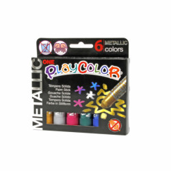 TEMPERA SOLIDA METALICA 10G 6 UDS ONE SURTIDOS PLAYCOLOR